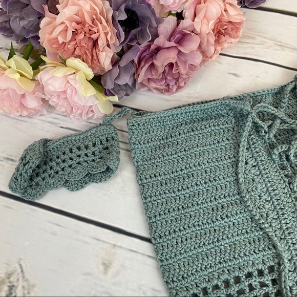 Boho Crochet Lace Up Beach Dress Bikini Coverup - Picture 13 of 16